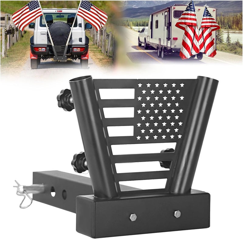 Sidasu Heavy Duty Hitch Flag Pole Holder,Trailer Hitch Flag Pole Holder, Universal Flag Holder for Truck,Car, SUV, Pickup, Camper & Trailer,Compatible with 2" Trailer Receiver - Image 1